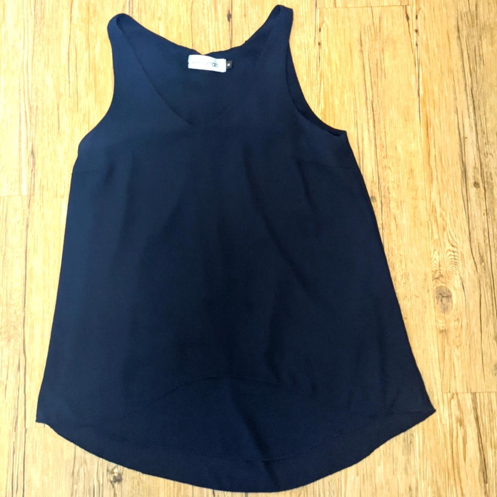 Veronicam- NAVY V Neck Tank - Size S